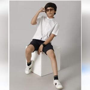 #M05 Russell Athletic Black Flat Front Boy's Shorts